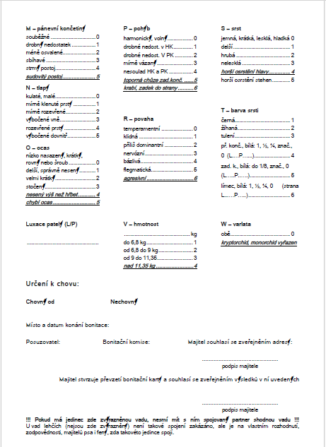 Bonitační karta Boston - strana 2